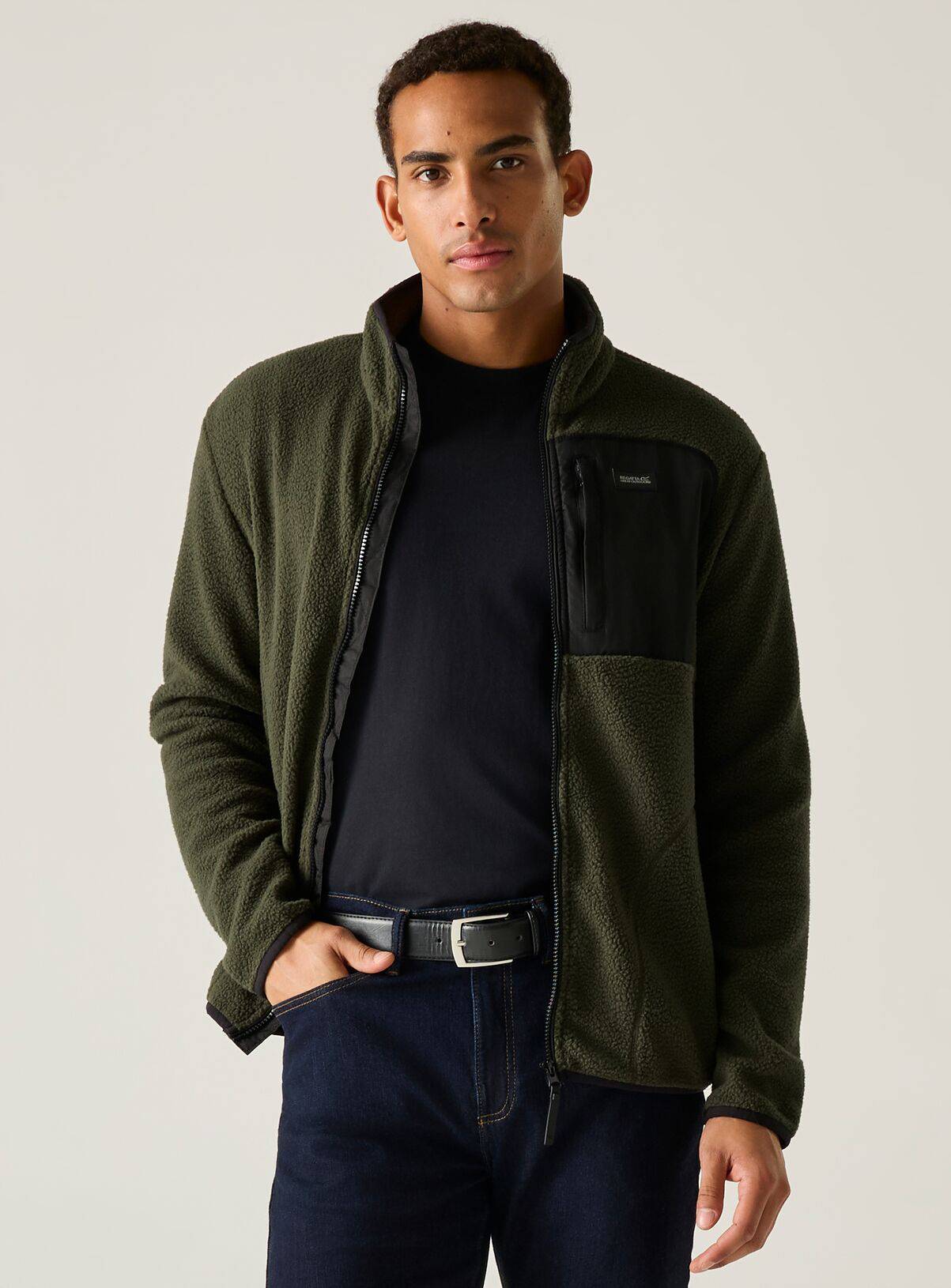 REGATTA Frankie Borg Full Zip Fleece Khaki XXXL - Image 5